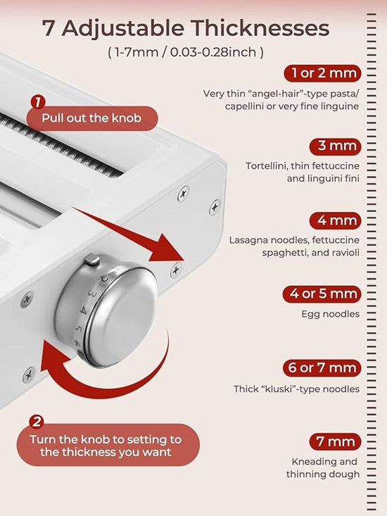 3-in-1 Pastamachine Opzetstuk voor KitchenAid - Pastaroller, Fettuccine- en Spaghettisnijder