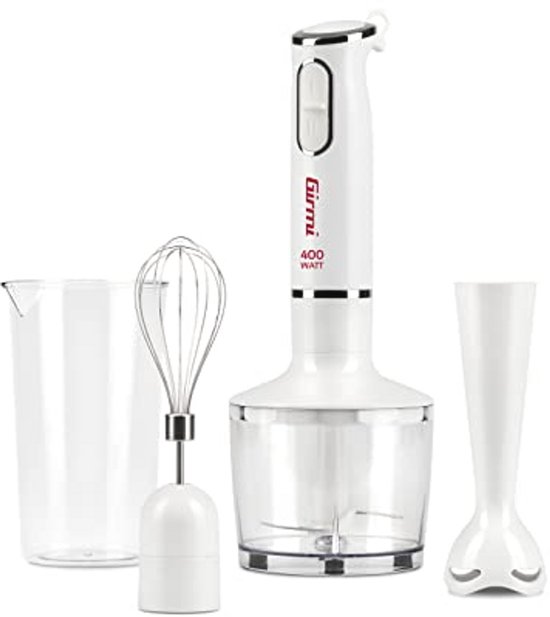 3-in-1 staafmixer met 400 W motor en roestvrijstalen messen - ideaal voor smoothies en tuingerechten van Merkloos
