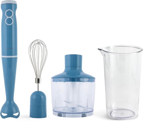 3-in-1 Staafmixer Set met Garde en Hakmolen - Retro Design van Merkloos