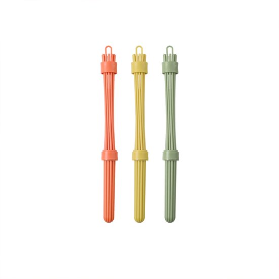3 pcs - Draagbare inklapbare siliconen handmixer, melkopschuimer voor eieren en slagroom, kleur willekeurig geleverd, mogelijk herhalende kleuren