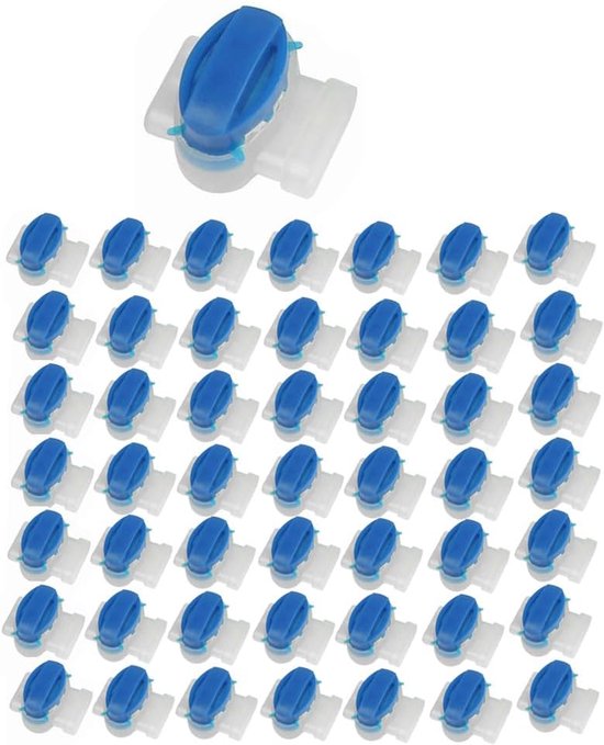 3-polig, elektrische 314-draadaansluitingen, blauw, 50 stuks