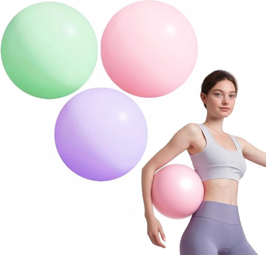 3 PVC Yoga Ballen van 25 cm - Gymnastiekballen en Kleine Pilates Ballen voor Thuisgebruik en Fitness van Merkloos