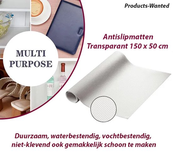 3 Rollen Antislipmatten Transparant 150 x 50 cm van Ruco