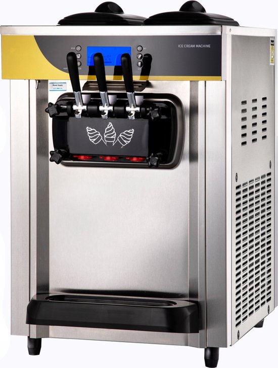 3 Smaken - Professionele Softijs Machine - Softijs Maker - 22L/H - 3500W van Merkloos