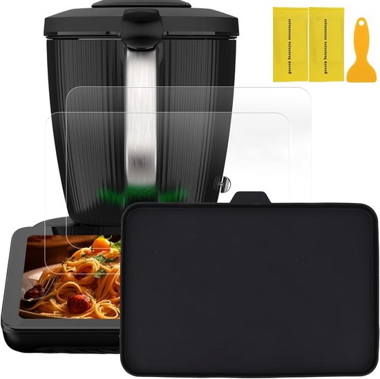 3 Stuks Displaybeschermfolieset voor Vorwerk Thermomix TM7 - Ultra-transparante Bescherming, Zwarte PMMA Afdekking en Accessoires voor Optimale Displaybescherming van Merkloos