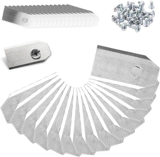 30 stuks, compatibel met Navimow I105e, Navimow I108e, reservemesjes van roestvrij staal en titanium carbidelegering, accessoires voor robotmaaier, met 30 gestippelde schroeven