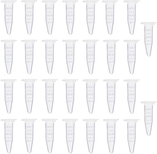 30 stuks microbuisjes voor sapcentrifuge - Conische centrifuge-tubes voor laboratoria en chemische experimenten (0,5 ml) van Merkloos