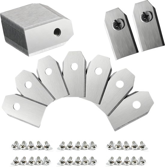 30 stuks reservemessen met 30 schroeven, compatibel met Segway Navimow i105e i108e H-serie, roestvrijstalen messen, 35 x 18 x 0,75 mm (zilver), accessoires voor robotmaaiers, accessoires en