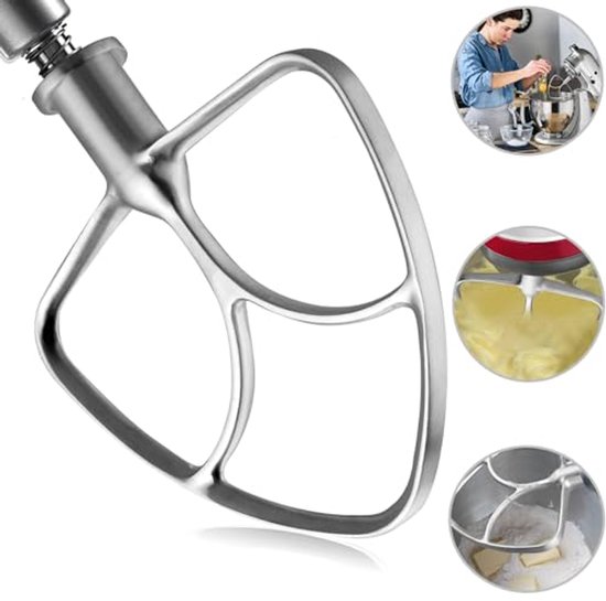 304 RVS Flex Edge Klopper voor 4.5/5 QT Tilt Head Stand Mixer van KITCHPOWER