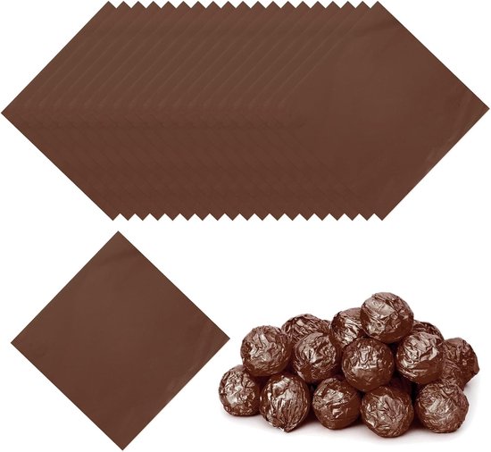 3,15 Inch Folie Snoep Wrappers, 100 Stks Chocolade Inpakpapier voor Zelfgemaakte Karamel DIY Snoepjes Decoratie Chocolade Cake Verpakking, Koffie