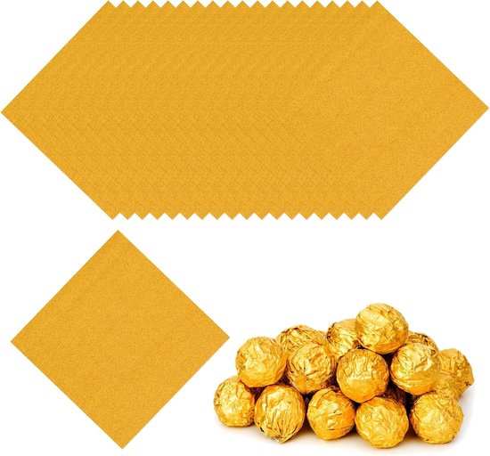 3,15 Inch Folie Snoep Wrappers, 100 Stuks Chocolade Inpakpapier voor Zelfgemaakte Karamel DIY Snoepjes Decoratie Chocolade Cake Verpakking, Donker Goud