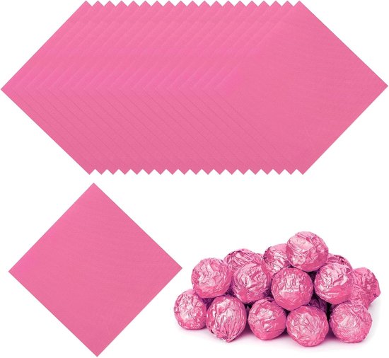 3,15 Inch Folie Snoep Wrappers, 100 Stuks Chocolade Inpakpapier voor Zelfgemaakte Karamel DIY Snoepjes Decoratie Chocolade Cake Verpakking, Lichtroze