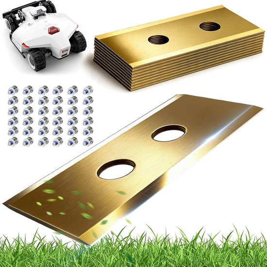 36 stuks titanium reservemesjes, reservemessen voor alle Mammotion Luba en YUKA serie robotmaaiers, reservemessen voor robotmaaiers, duurzaam, borgschroeven