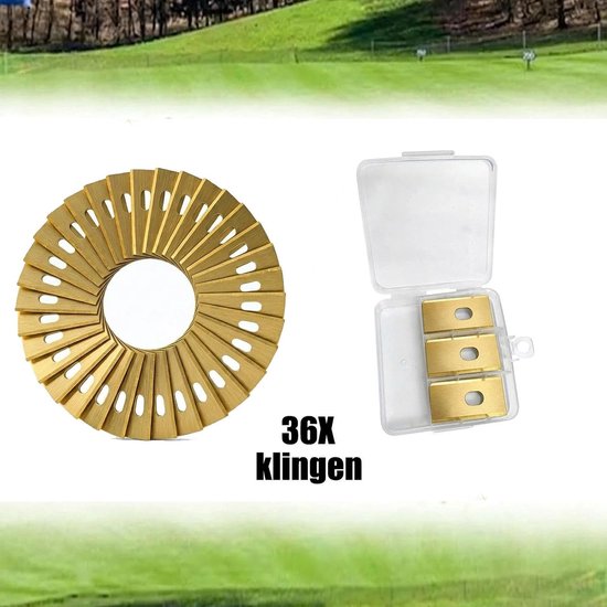 36 x reservemessen, compatibel met Dreame A1/A2/A1 Pro/A1 Ultra/M1/M2 serie robotmaaier, 0,9 mm titanium gecoate roestvrijstalen messen met opbergdoos