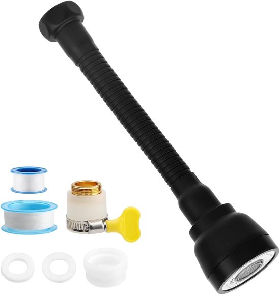 360° Draaibare Keuken Kraan Accessoire met Adapter, 3 Modi Waterstraal, Verlengstuk voor Badkamer en Keuken van Merkloos