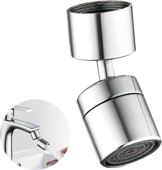 360° draaibare verlengstuk voor luchtbel sprankelaar, geschikt voor M22 en M24 draad, waterbesparend en eenvoudig te installeren van Merkloos