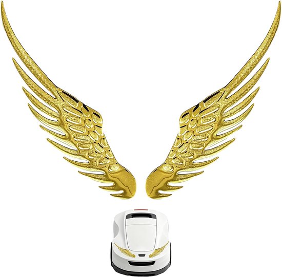 3D-adelaarvleugels, zelfklevend, voor robotmaaier, decoratie, 3D-vleugels, zelfklevend, met 2,5 mm dik, waterdicht, uv-bestendig, voor tuindecoratie, robotmaaier, robotmaaier (1 paar)