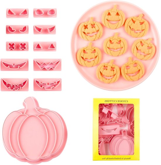 3D Halloween Koekjesuitsteekvormen voor Feestdecoraties - Embossed Fondant, Bakaccessoires en Creatieve Koekjesdecoratie van Merkloos