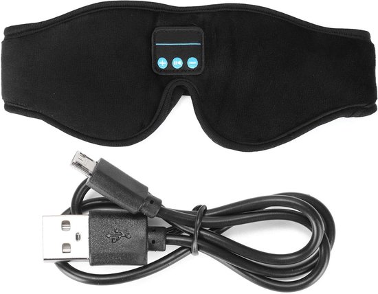 3D Slaapmasker met Bluetooth Hoofdtelefoon, Verstelbaar voor Zijslapers, Ideaal voor Reizen, Naps en Meditatie van Merkloos