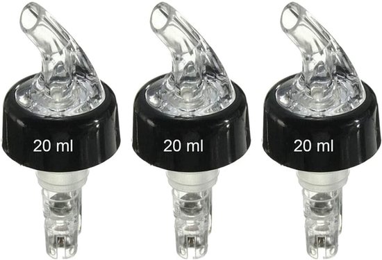 3PCS Automatische Gemeten Flesgieter - Snelle Shot Spirit Meter voor Dranken, Wijn Dispenser en Bar Gereedschap - 7oz (20ml) Wit