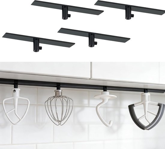 4-delige houder voor keukenmachine accessoires, ideaal voor het organiseren en opbergen van keukenhulpmiddelen, geschikt voor diverse keukenmachines en accessoires