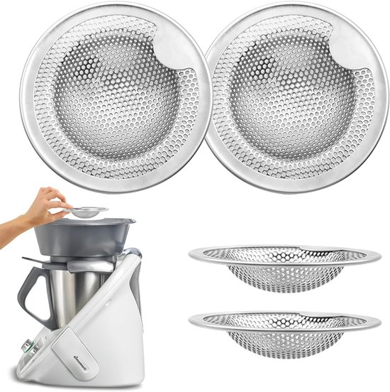 4-delige RVS Splash Guard Strainer voor Thermomix - Mix Slider Filter Accessoires voor Koken en Bereiden van Merkloos