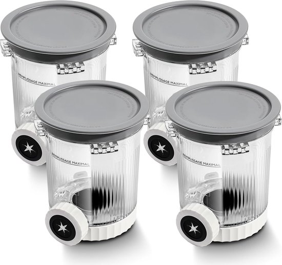 4-delige set ijsbekers en deksels Geschikt voor Ninja Swirl NC700 NC701 ijsmachine, geschikt voor de Ninja Swirl NC700 en NC701 ijsmachine. Vaatwasbestendig.