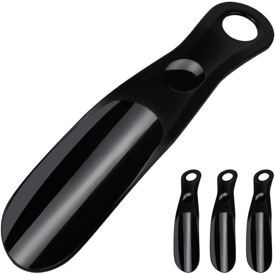 4-delige set kleine en korte schoenenlepel, plastic reisschoenenlepel, ideaal voor onderweg, mini schoenenlepel voor gemakkelijk aan- en uittrekken van Merkloos