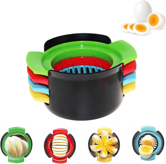 4-in-1 Eiersnijder voor het Snijden van Gekookte Eieren, Aardbeien en Kiwi's - Keukenaccessoire voor Snelle Bereiding van Merkloos
