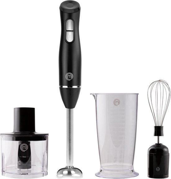 4-in-1 Staafmixer met Hakmolen en Garde - 700 ml Maatbeker - Vaatwasmachinebestendig Keukenapparaat