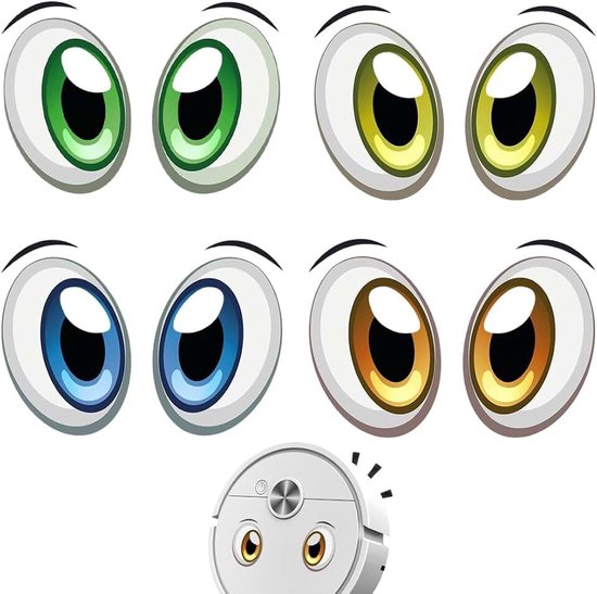 4 paar oogstickers om te plakken, waterdicht, zelfklevend, grappige oogstickers en ogen, decoratieve stickers voor grasmaaiers, robots en apparaten