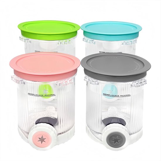 4-pack containers voor Ninja Swirl van CREAMi ijsmachine NC700-serie, Ninja Creami accessoires pints en deksels - ShopVlot