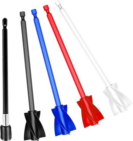4 Pack Verfmixers met Verlengstang voor Boormachines - Ideaal voor EpoxyHars, Verf en Keramische Glazuur