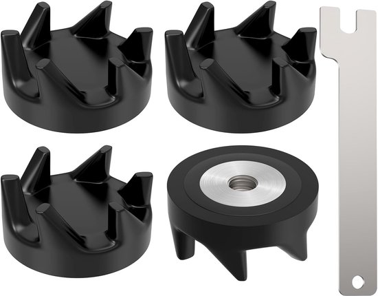 4 stuks 9704230 Blenderkoppeling met sleutel - zwarte blenderkoppelingen - geschikt voor Keukenhulp KSB5WH, KSB5, KSB3 Driver Vervangt WP9704230VP, WP9704230, AP6013694 van Merkloos