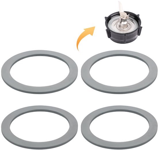 4 Stuks Blender Gasket O-ring Rubber Seal Vervangingsonderdelen Geschikt voor Blender van Merkloos