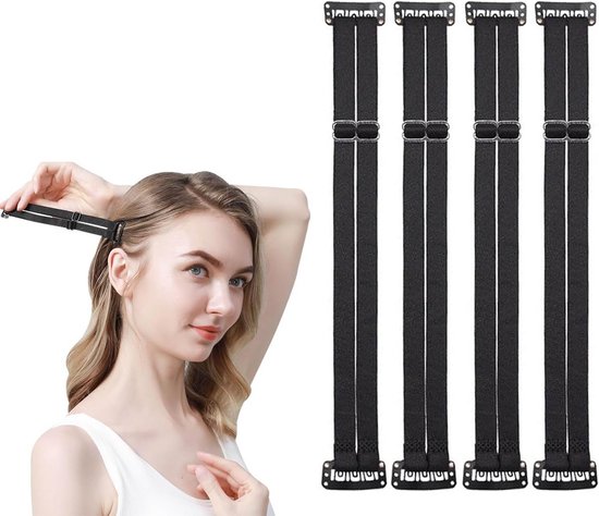 4 Stuks Facelift Bands met Clips, Elastische Stretch Band voor Directe Gezichtsversteviging, Schoonheid Accessoire voor Vrouwen en Meisjes, Gezichtscontour Tools, Herbruikbaar en Verstelbaar van Merkloos