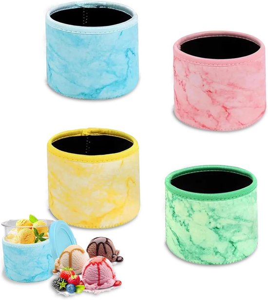4 stuks Ice Cream neopreen hoes voor Ninja Creami accessoires, herbruikbare warmte-isolerende deksels voor NC301, NC300, NC299AMZ Ice Maker Container (16oz)