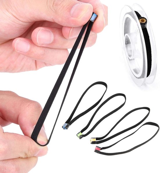 4 Stuks Vliegvissen Tippet, Elastische Stof Lichtgewicht Tippet Spoelring, Vissen Accessoire voor Vissers en Hengelsport van Merkloos