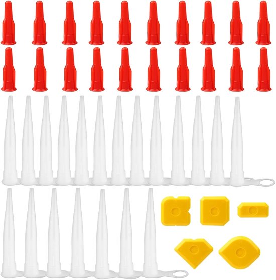 40 Stuks Transparante Sealing Nozzles voor Keuken, Siliconen Doppen en Hechting, Vervangingsset voor Diverse Toepassingen