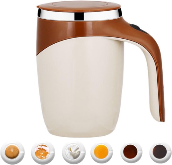 400 ml Volautomatische roestvrijstalen mengbeker - Koffiekleur van Vantic