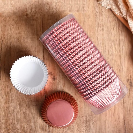 400 Stuks Muffinvormen en Cupcakevormen - Roze Gouden Bakaccessoires voor de Keuken