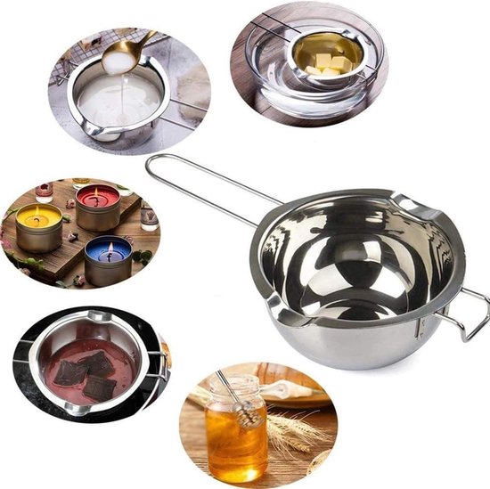 400ml RVS Smeltkom voor Boter, Chocolade en Kaas - Hoogwaardige Waterbad Smeltpot voor Caramel en Kaarsen van Merkloos