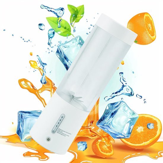 450ml Personal Blender Smoothie Maker, Draagbare Mini Smoothie Blender, USB Oplaadbare Draadloze Mini Blender met 6 Sterke Snijbladen voor Reizen Sport Gym Thuis Kantoor van Merkloos