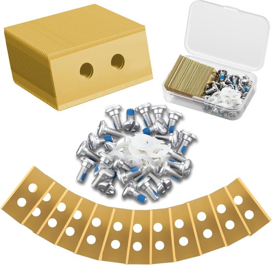48 reservemessen voor Mammotion Luba 1/2/3 & Yuka/Luba Mini/Yuka mini-grasmaaier + 48 veiligheidsschroeven + 48 sluitringen + opbergdoos, messen van roestvrij staal met titanium coating