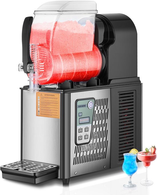 4l Slushmachine, enkele Tank Bevroren Drankmachine, 16-Kops Roestvrijstalen Margarita Smoothie Machine voor Thuis, Feesten, Restaurants, Cafés en Bars van Merkloos