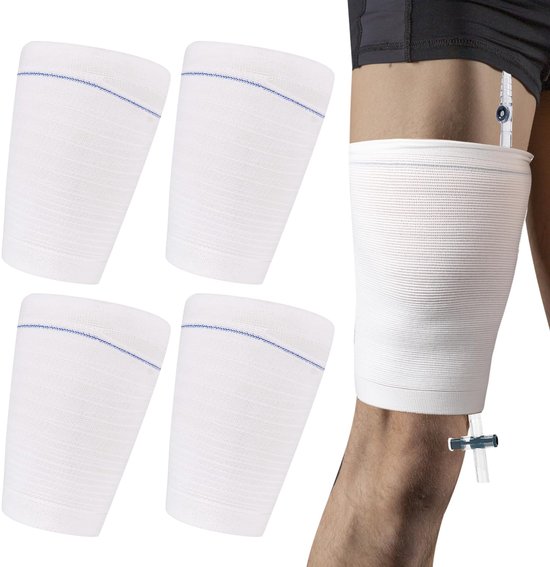 4Pcs Katheter Been Tas Houder Herbruikbare Katheter Mouwen Blijven Op Zijn Plaats Urine Been Tas Houder Riem Urinezakken Voor Mannen Vrouwen Medium