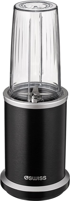 4Swiss Blender met Beker NB 102, Multifunctioneelwart1000 Watt, 1000 ml, met Snoer, Smoothie Maker, Zwart van Merkloos