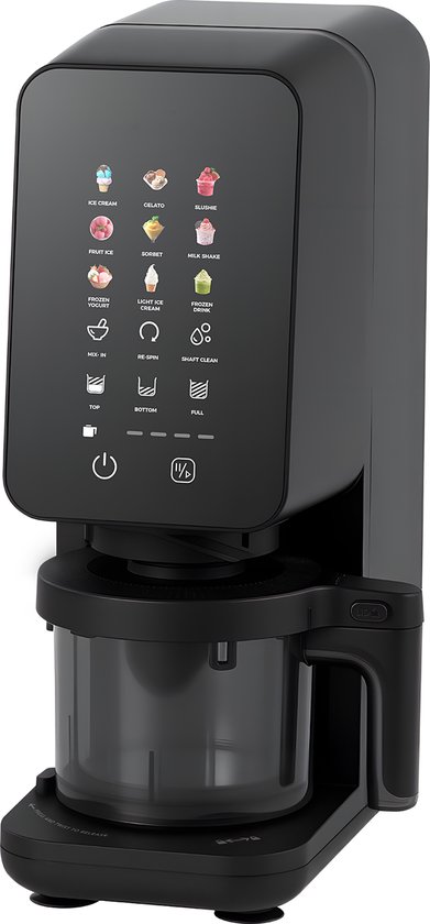 4Swiss IB026 FlurryKing - IJsmachine - Incl. 2 Extra Bekers - One-Touch Programma's - Gelato & Sorbet - BPA-vrij
