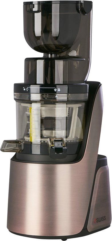 4SWISS Slow Juicer Swan BM105 Rosa Gold, Aantrekkelijk ontwerp, 400 W, 32 tpm, Reverse-functie, XXL-opening van 4SWISS