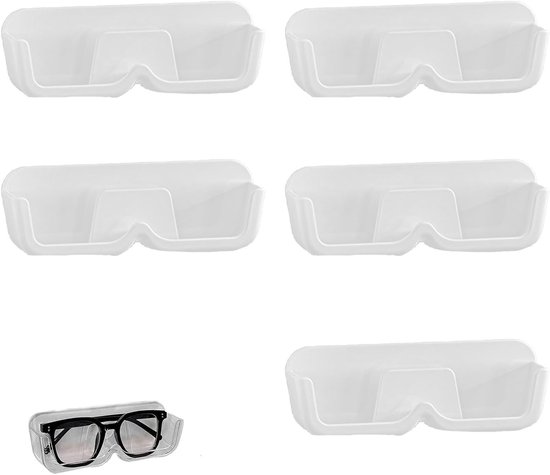 5-delige Wandbrilhouder, Transparante Brillenrek voor Muur, Ideaal voor het Ophangen van Brillen en Zonnebrillen van Merkloos
